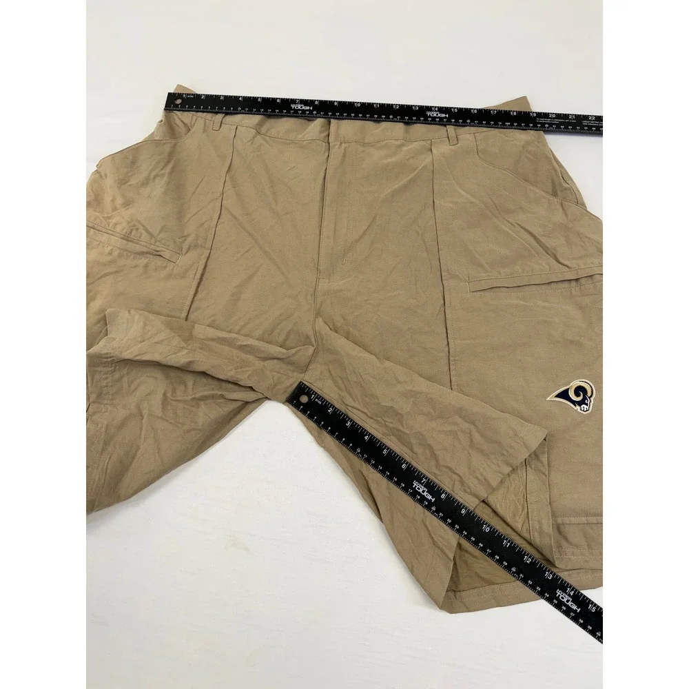 Vtg NFL Onfield Reebok Rams Shorts Mens 3XL Khaki Tan Sideline Coaching Cargo